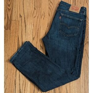 Levi's 514 Jeans Mens 34x30 Straight Fit Regular Blue Dark Wash Denim